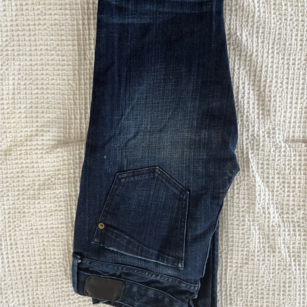 Express Dark Blue Distressed Skinny Jeans - Picture 6 of 9